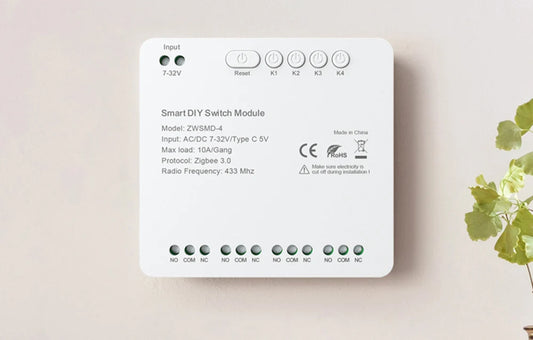Avatto ZWSMD-4 (7–32V) – ZigBee 3.0 4-kanavainen Smart DIY -kytkinmoduuli