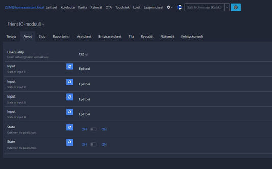 Frient Zigbee IO-moduuli (4 sisääntuloa + 2 ulostuloa NO/NC - ON/OFF tai pulssi)