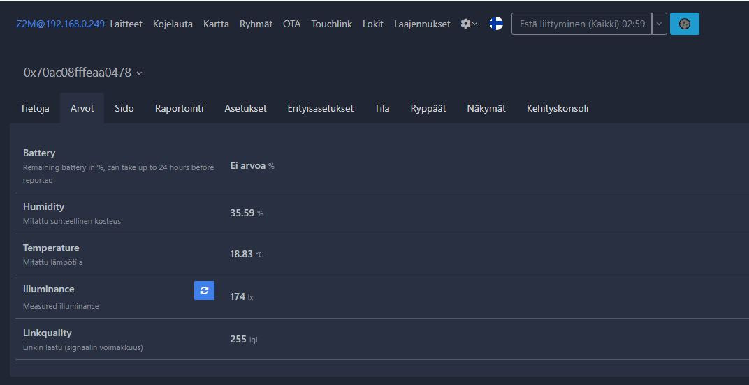 Moes lux valoisuusanturi lämpötilä kosteus näyttö