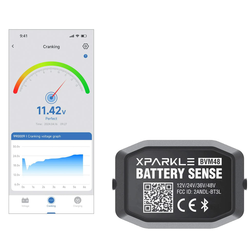 Xparkle akkuvahti / akun varaus analysaattori Bluetooth BVM48