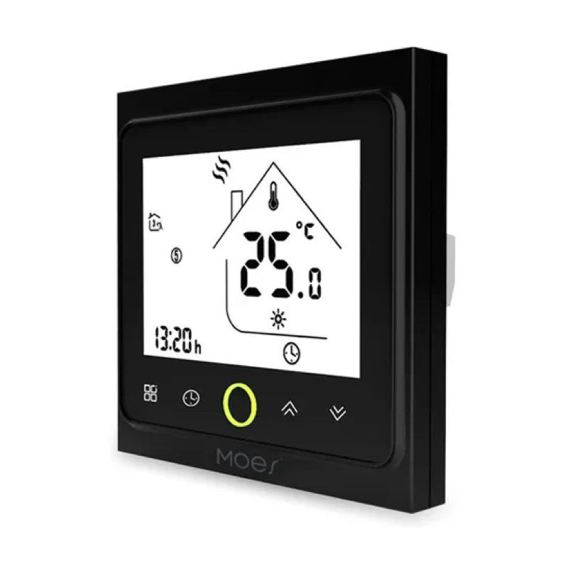 MOES Zigbee termostaatti sähköisella lattialämmitykselle ZHT-002-GB-BK-MS