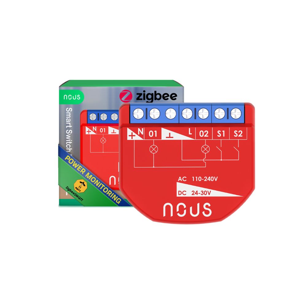 Nous Zigbee-rele energiamittauksella 1- tai 2-kanavainen