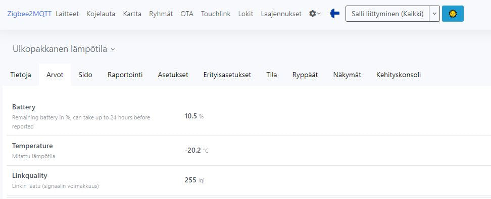 Zigbee lämpömittari
