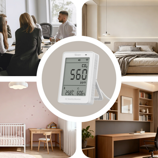 Sonoff AirGuard CO2-, lämpötila- ja kosteusanturi Matter Over Wi-Fi SAWF-08