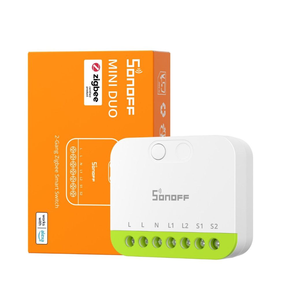 Zigbee 2-kanavainen älyrele MINI DUO 230V Sonoff MINI-ZB2GS