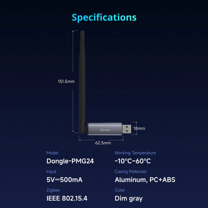 Sonoff ZigBee USB-Dongle Plus MG24 + 1m USB kaapeli