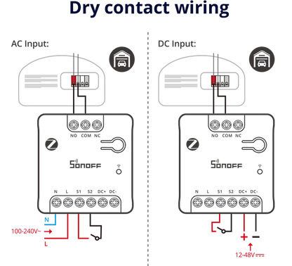 Sonoff MINI-ZBD Zigbee potentiaalivapaa älyrele NO/NC