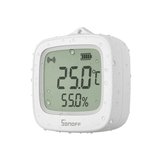 Zigbee IP65 LCD-lämpötila- ja ilmankosteusmittari ulko- ja sisäkäyttöön, Sonoff SNZB-02WD