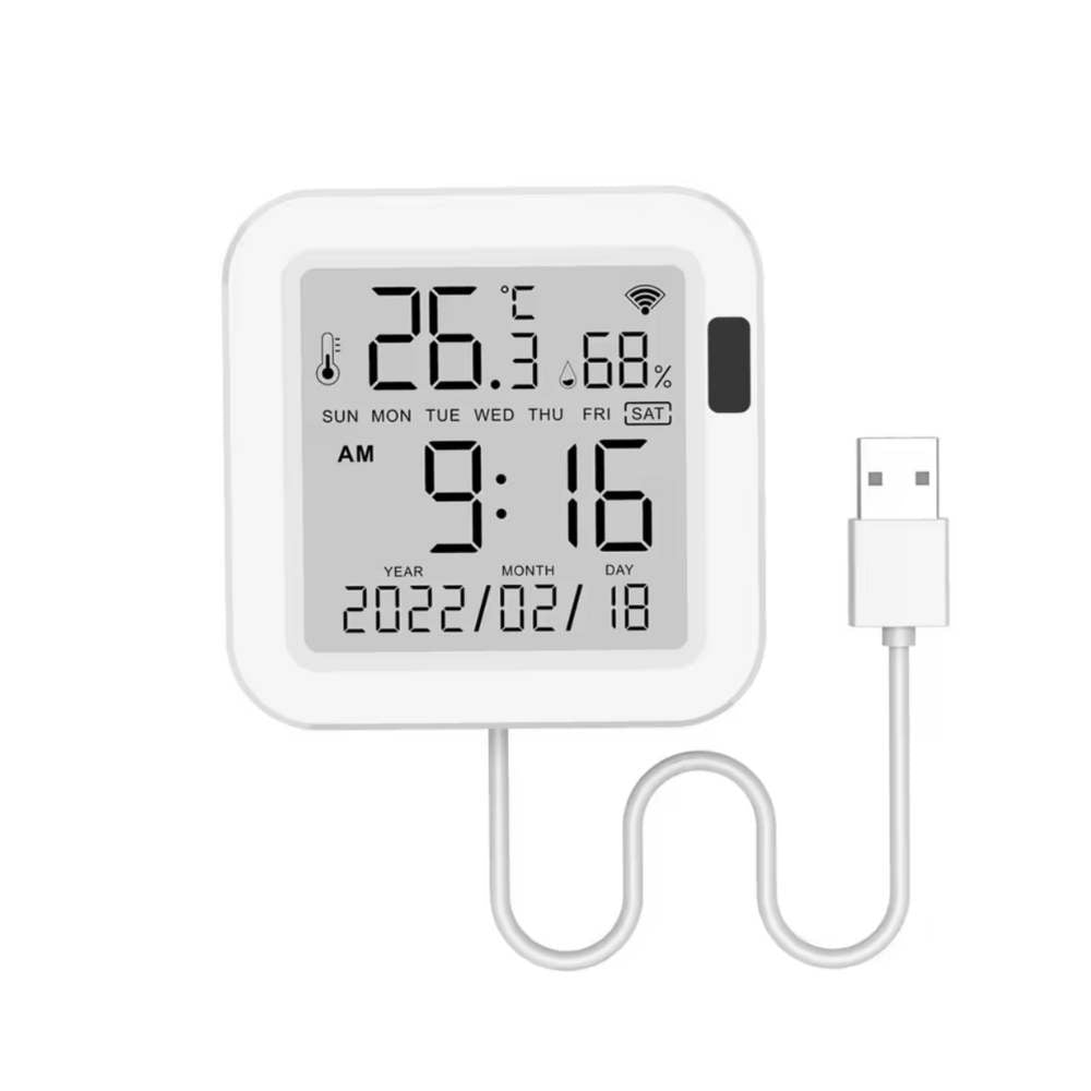 Wifi lämpötila- ja ilmankosteusmittari LCD-näytöllä (USB 5V + LCD-näyttö) Tuya MOES TH16