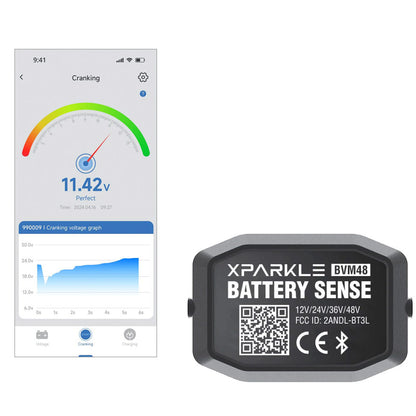 Xparkle akkuvahti / akun varaus analysaattori Bluetooth BVM48