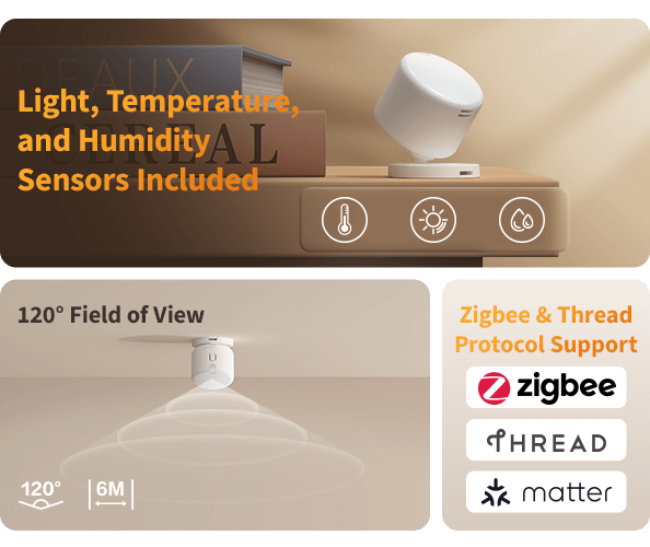 Aqara FP300 Zigbee Thread valoisuus lämpötila ja kosteusanturit