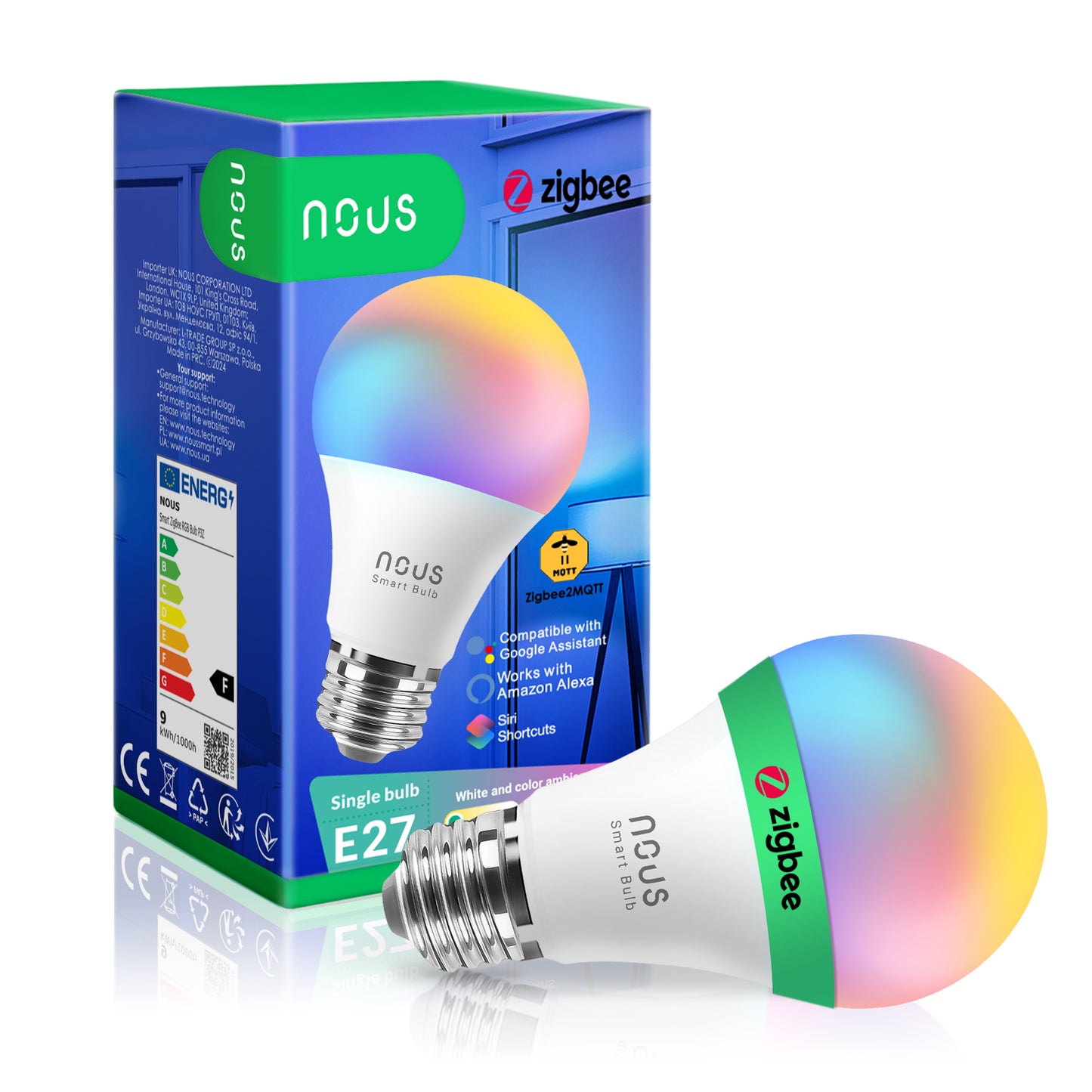 9W E27 LED-polttimo RGB+CCT Zigbee 810lm P3Z