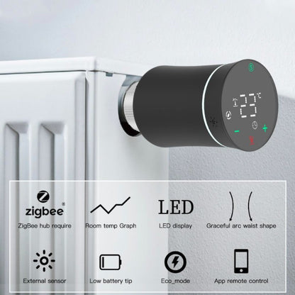 Moes Zigbee patteritermostaatti Valkoinen/Musta