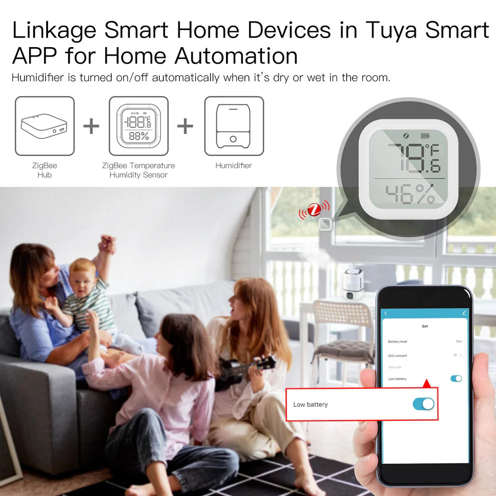 MOES Zigbee 3.0 Tuya lämpötila- ja kosteusanturi LCD-näytöllä ZSS-KB-TH