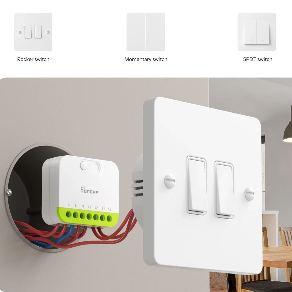 Zigbee 2-kanavainen älyrele MINI DUO 230V Sonoff MINI-ZB2GS