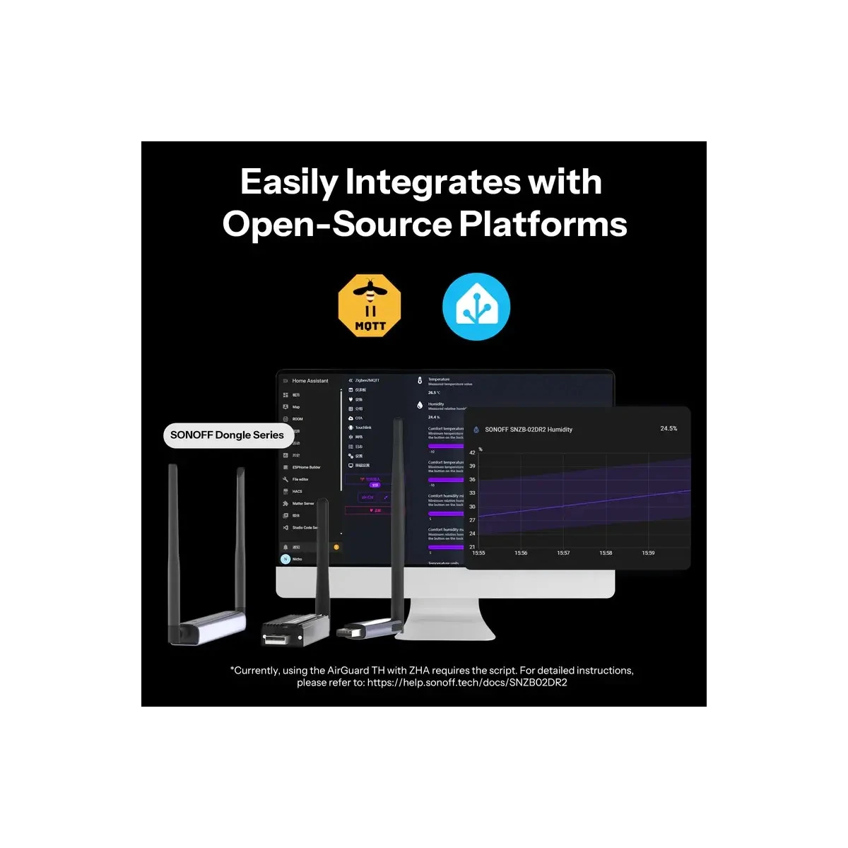 SONOFF AirGuard TH – Zigbee lämpötila- ja kosteusanturi näytöllä - SNZB-02DR2