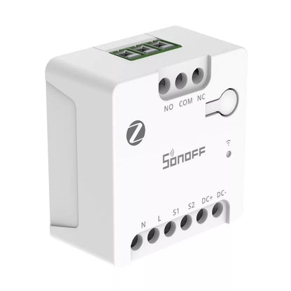 Sonoff MINI-ZBD Zigbee-rele potentiaalivapaalla NO/NC-koskettimella.
