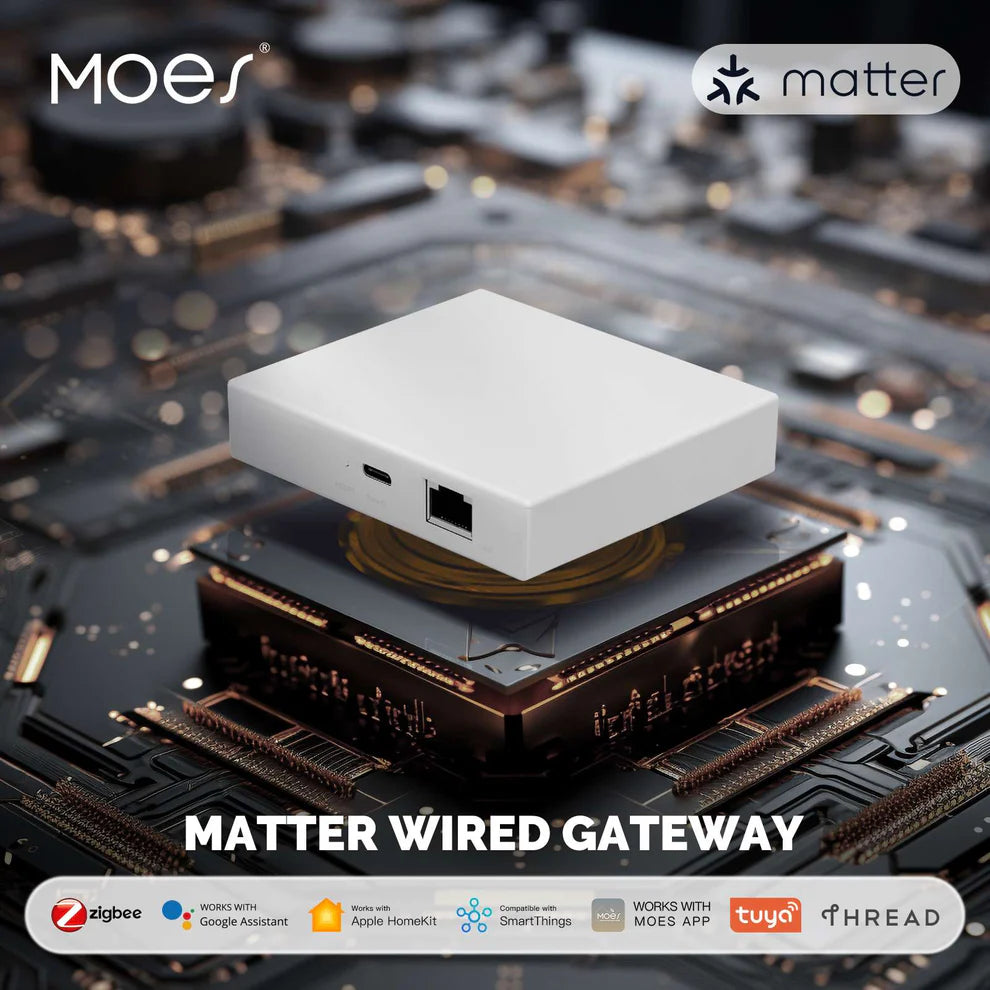 MOES MZHUB Tuya Zigbee + Matter Hub Ethernetillä
