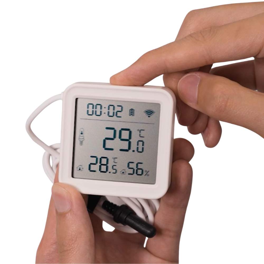 Wifi lämpötila- ja ilmankosteusmittari LCD-näytöllä ja ulkoisella anturilla Tuya MOES T08