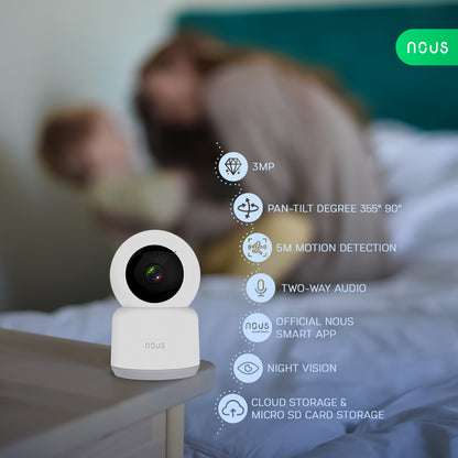 NOUS W2 3MP WiFi-valvontakameran tärkeimmät ominaisuudet