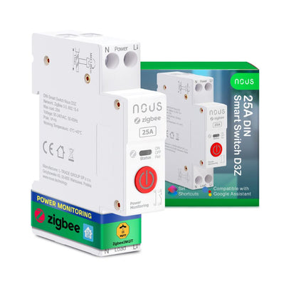 Nous Zigbee DIN-kisko rele 25A energiamittauksella D3Z