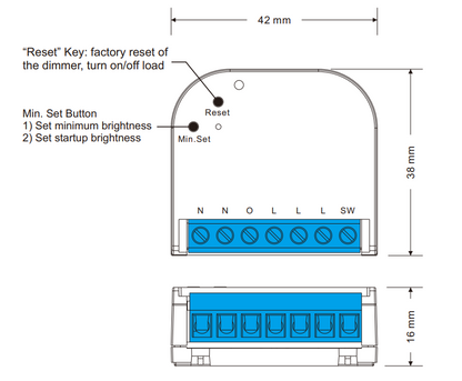 Zigbee LED-himmennin 230V energiamittauksella TRIAC Sunricher SR-ZG9041A-D