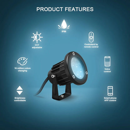 Zigbee RGB+CCT 7W LED-puutarhavalaisin GL-G-002P Gledopto Pro